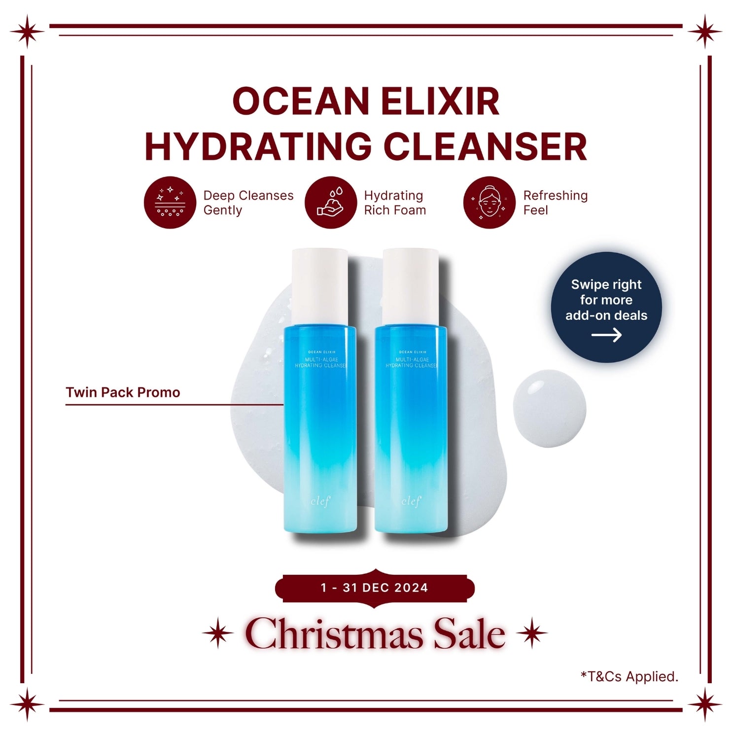 TWIN PACK PROMO - CLEF Ocean Elixir Hydrating Cleanser