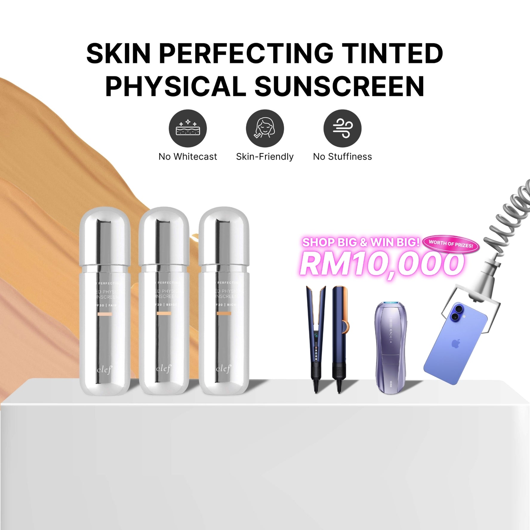 TWIN PACK PROMO - CLEF Skin Perfecting Tinted Physical Sunscreen