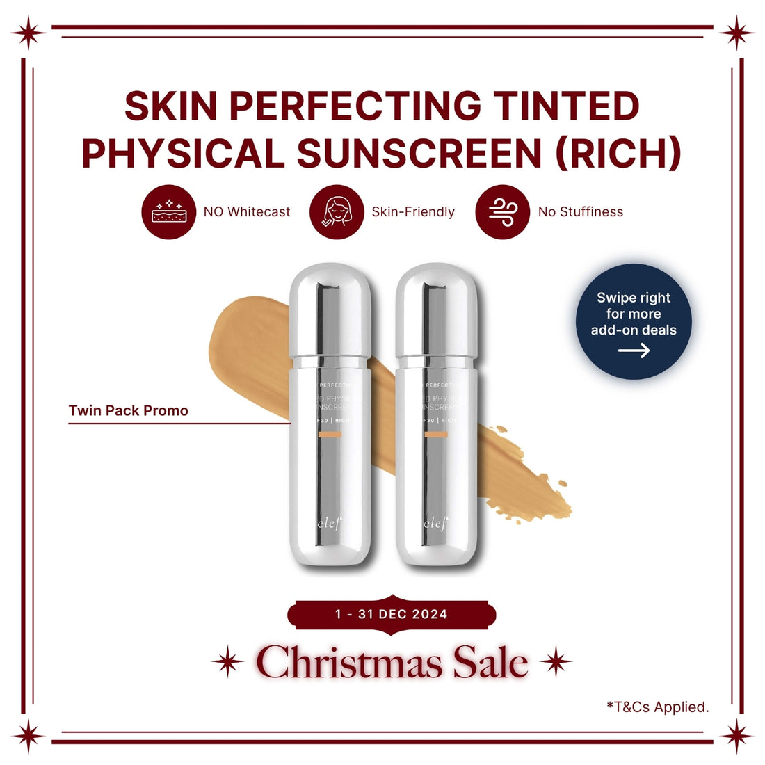 TWIN PACK PROMO - CLEF Skin Perfecting Tinted Physical Sunscreen