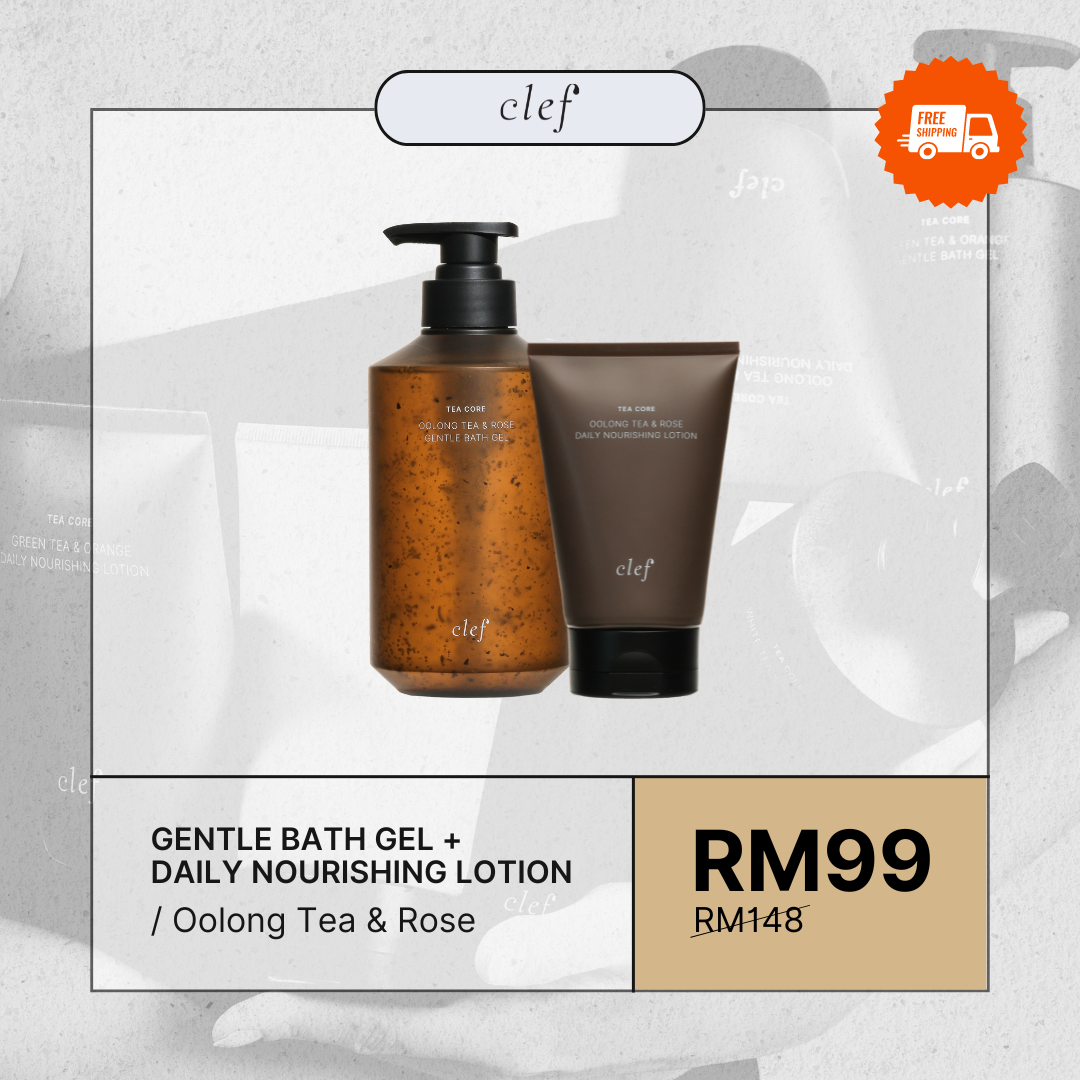 CLEF Tea Core Gentle Bath Gel + Daily Nourishing Lotion