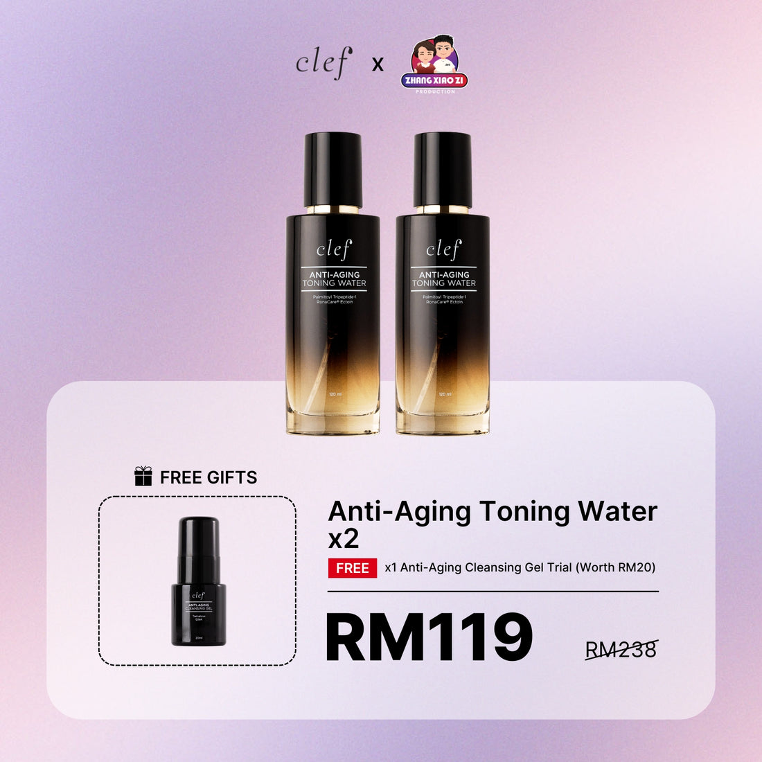 AHMA & ALVIN - x2 CLEF Anti-Aging Toning Water