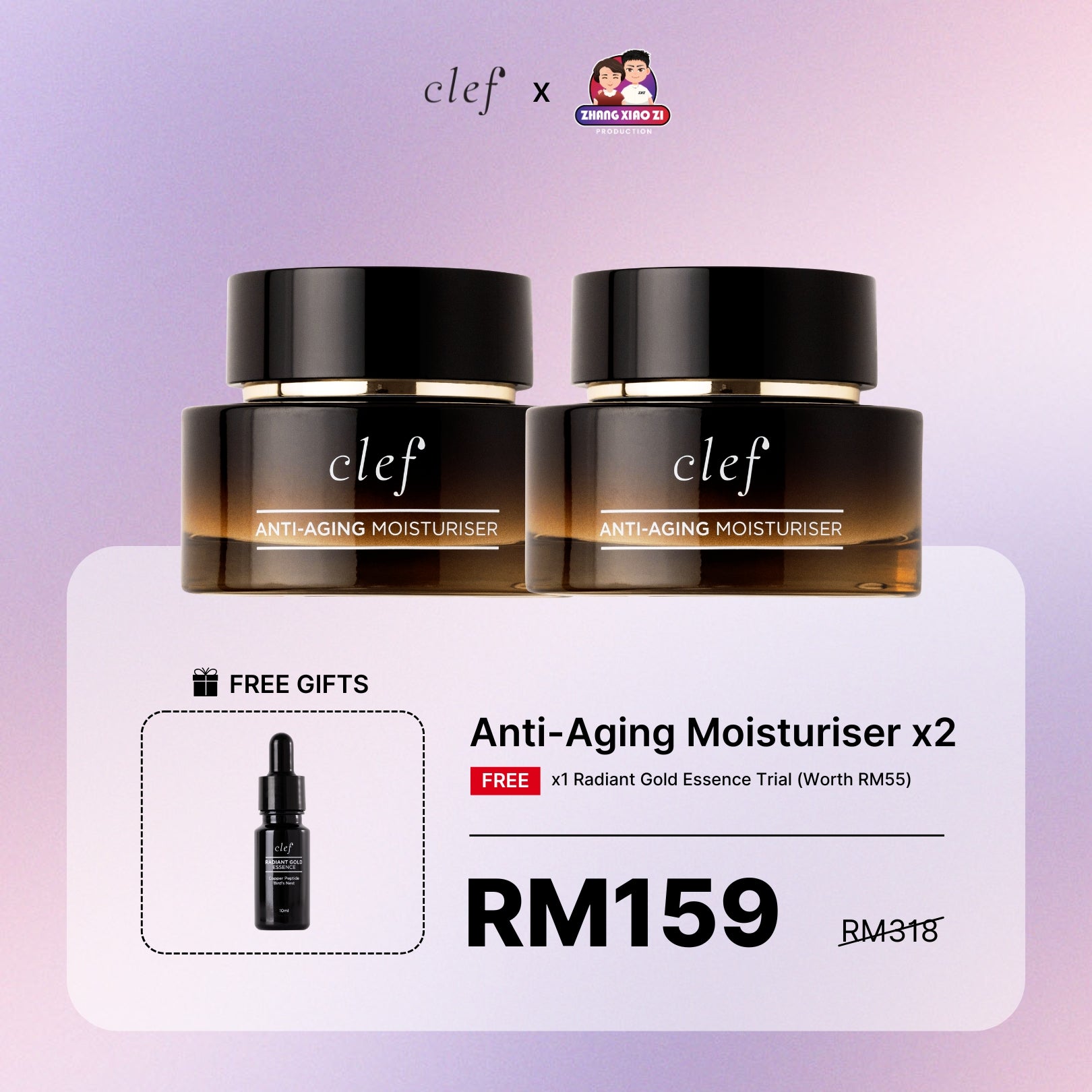 AHMA & ALVIN - x2 CLEF Anti-Aging Moisturiser