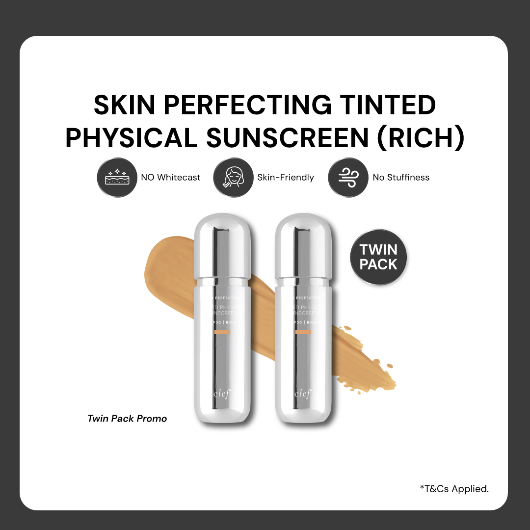 TWIN PACK PROMO - CLEF Skin Perfecting Tinted Physical Sunscreen