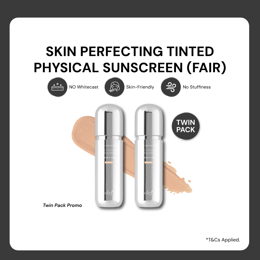 TWIN PACK PROMO - CLEF Skin Perfecting Tinted Physical Sunscreen