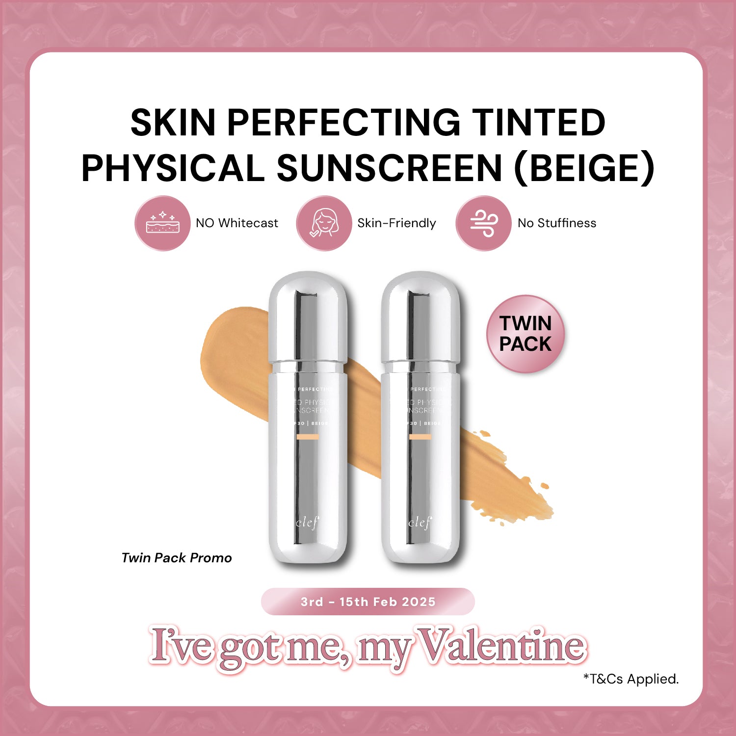 TWIN PACK PROMO - CLEF Skin Perfecting Tinted Physical Sunscreen