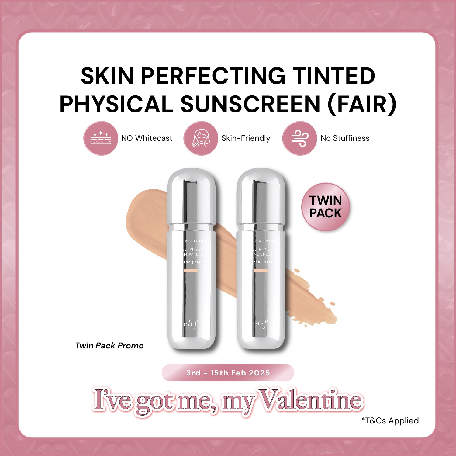 TWIN PACK PROMO - CLEF Skin Perfecting Tinted Physical Sunscreen