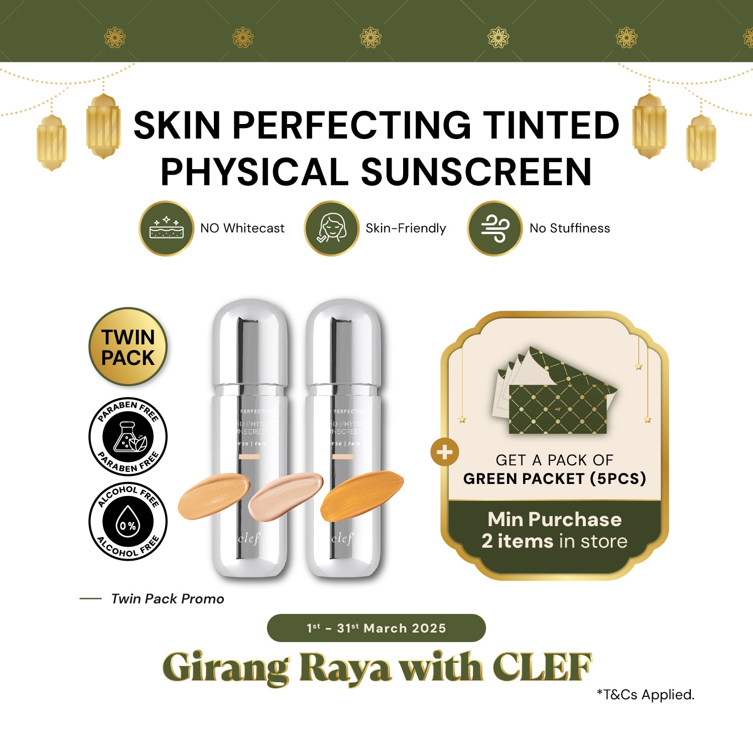 [PRE-ORDER: Ships out on early April] TWIN PACK PROMO - CLEF Skin Perfecting Tinted Physical Sunscreen